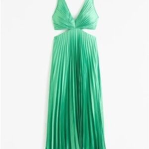 Abercrombie & Fitch | Dresses | Elegant Green Pleated Dress | Poshmark
